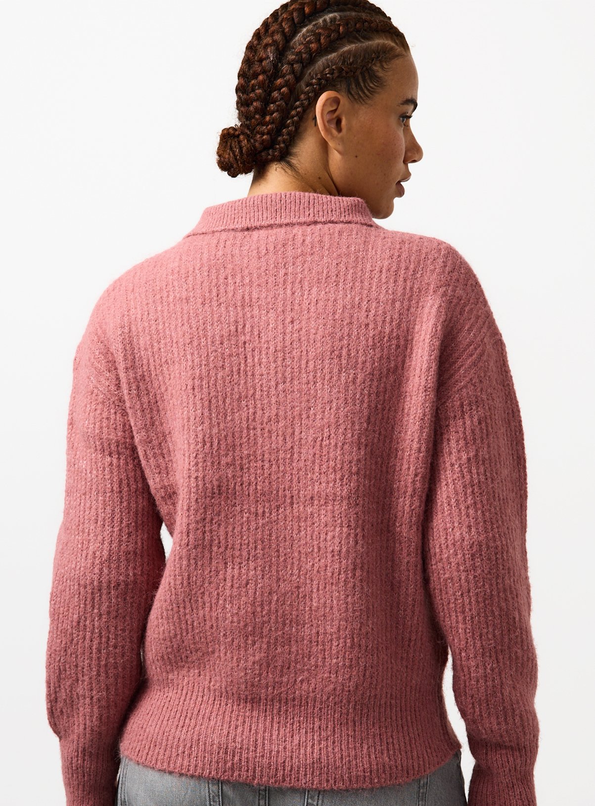 Pink Half Zip Collar Jumper  8 - Image 4 thumbnail